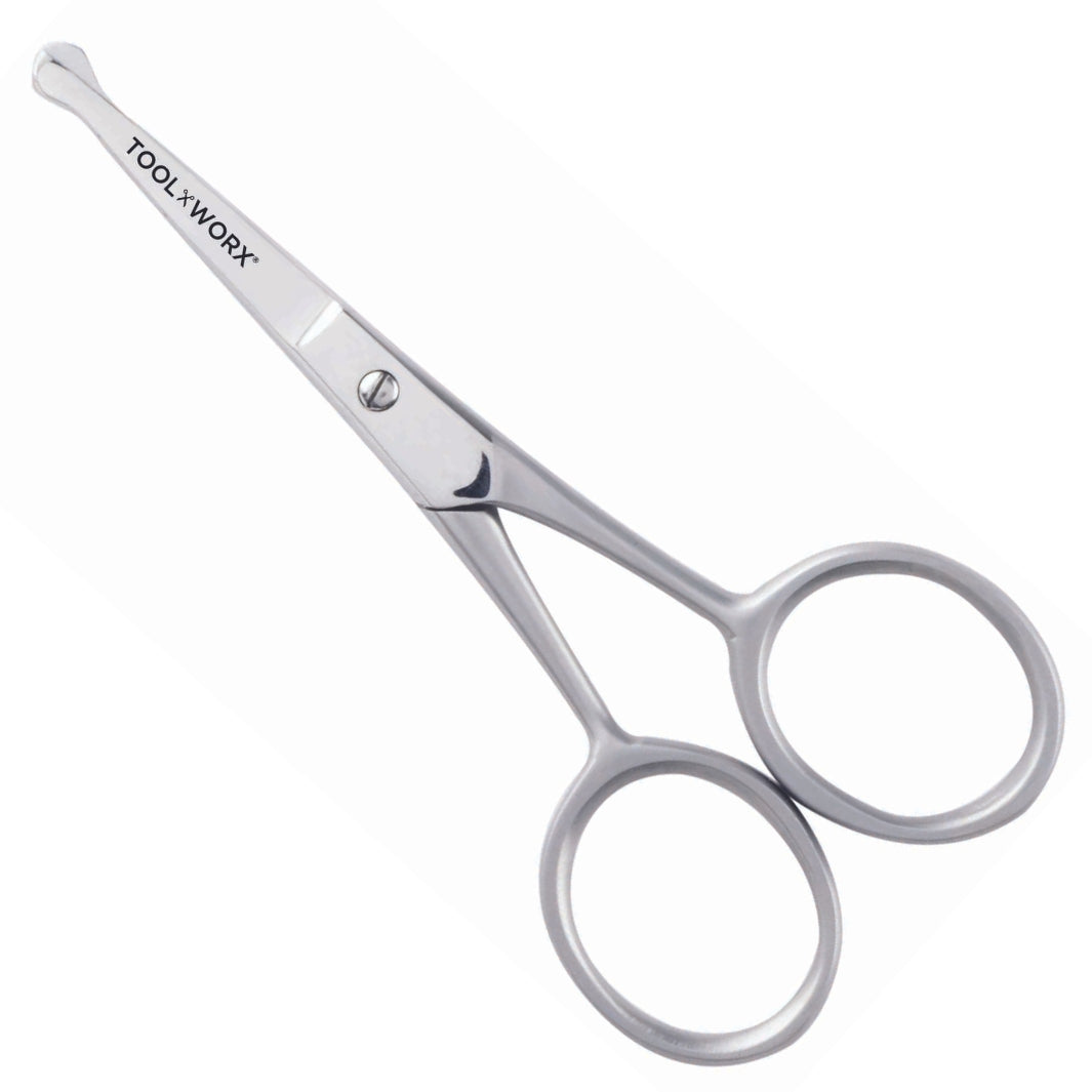Toolworx Nose Hair Stainless Steel Scissors with rounded safety tip