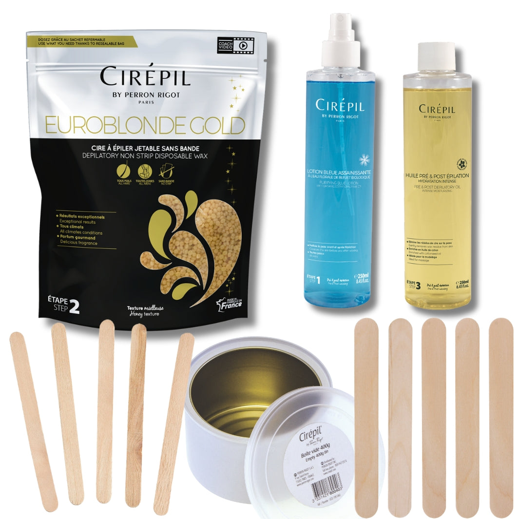 Cirepil Euroblonde Gold Hard Wax Professional Starter Kit