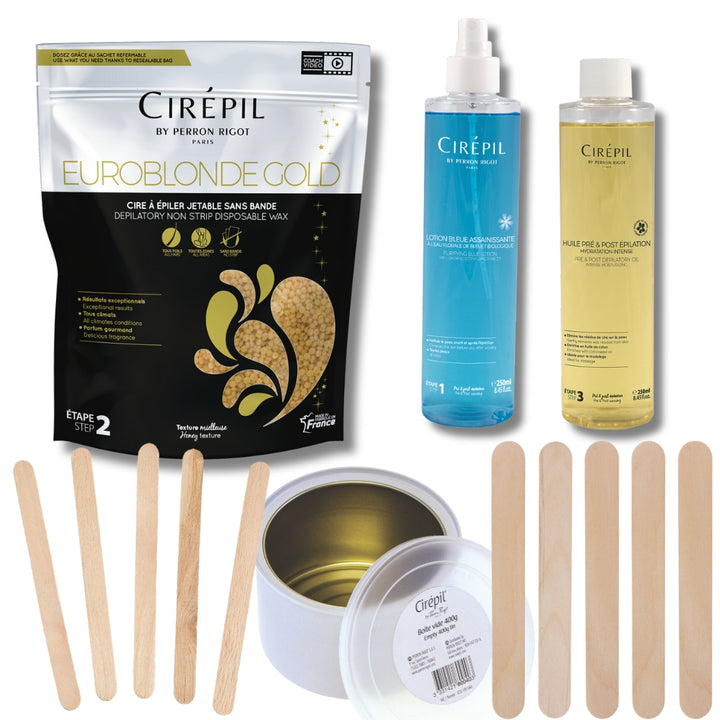 Cirepil Euroblonde Gold Hard Wax Professional Starter Kit