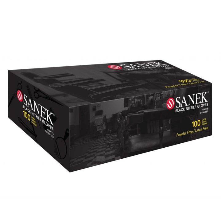 Sanek Black Nitrile Gloves Powder-Free 100 ct