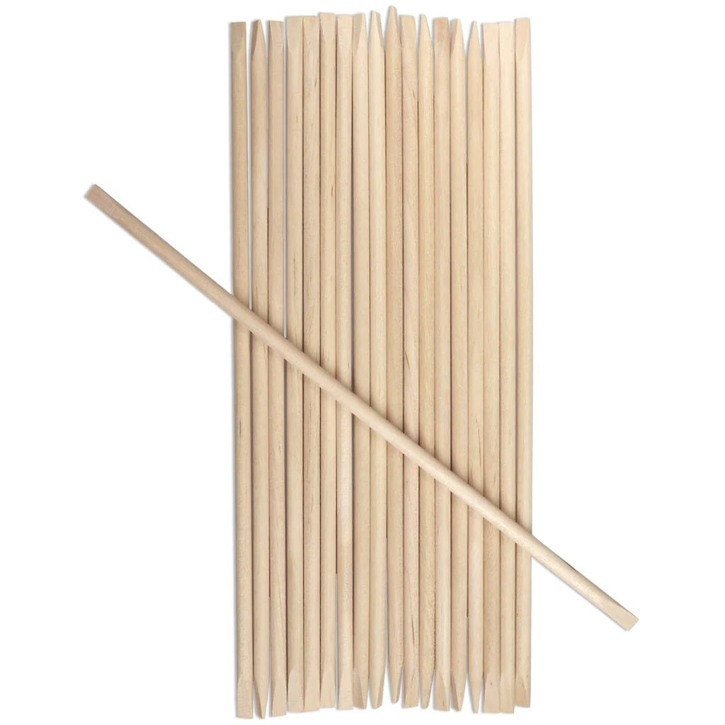 7 Long Orange Wood Cuticle Pusher or Wax Applicator Sticks – The Wax  Connection