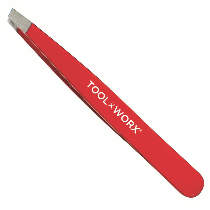 Toolworx Power Grip Slanted Tweezers Rocket Red TX49204