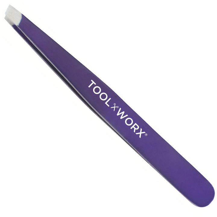 Toolworx Power Grip Slanted Tweezers Utra Violet TX49405