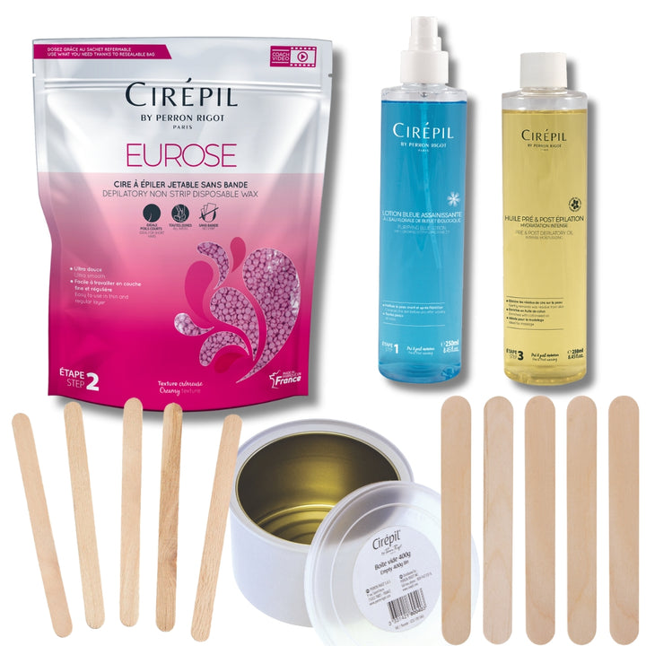 Cirepil Eurose Creamy Pink Hard Wax Professional Starter Kit