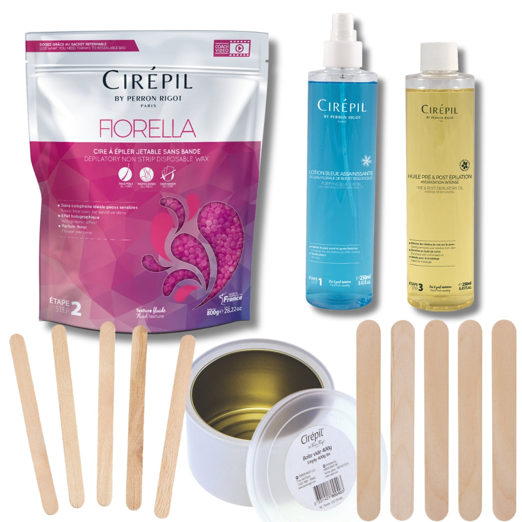 Cirepil Fiorella Pink Gel Hard Wax Professional Starter Kit