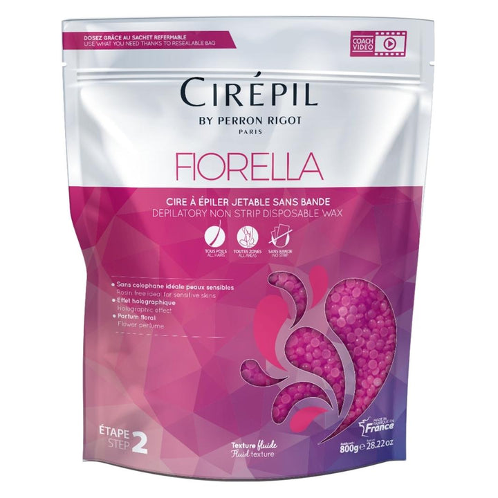 Cirepil Fiorella Hypoallergenic Bright Pink Hard Wax Beads for Estheticians