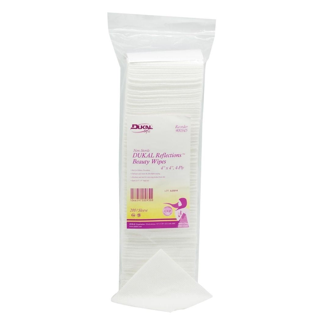 Dukal Reflections Nonwoven Beauty Wipes 4x4 4-Ply